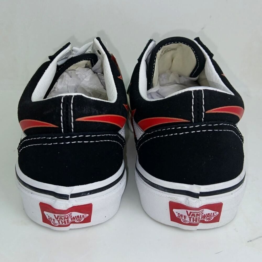 Vans Old Skool Boys New w/Tags Black with Flames Suede Sneakers - Size 4.5 - Picture 4 of 5